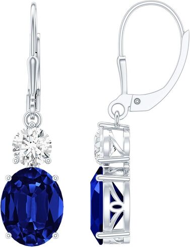 Certified 8 Carat Moissanite/Lab Grown Gemstone Hoop Earrings in Silver, AAAA Quality - Gift For Special Occasions in Saudi Arabia
