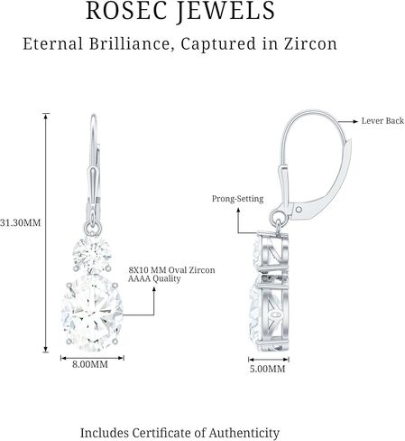 Certified 8 Carat Moissanite/Lab Grown Gemstone Hoop Earrings in Silver, AAAA Quality - Gift For Special Occasions in Saudi Arabia