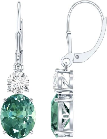 Certified 8 Carat Moissanite/Lab Grown Gemstone Hoop Earrings in Silver, AAAA Quality - Gift For Special Occasions in Saudi Arabia