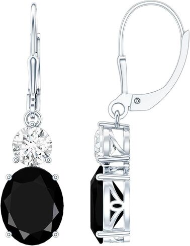 Certified 8 Carat Moissanite/Lab Grown Gemstone Hoop Earrings in Silver, AAAA Quality - Gift For Special Occasions in Saudi Arabia