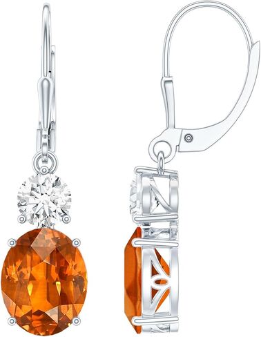 Certified 8 Carat Moissanite/Lab Grown Gemstone Hoop Earrings in Silver, AAAA Quality - Gift For Special Occasions in Saudi Arabia