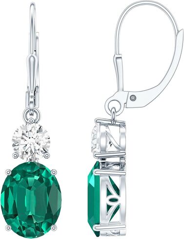 Certified 8 Carat Moissanite/Lab Grown Gemstone Hoop Earrings in Silver, AAAA Quality - Gift For Special Occasions in Saudi Arabia