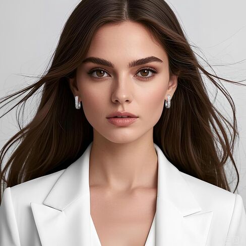 Small Chunky Silver Hoop Earrings Hypoallergenic Cubic Zirconia Huggie Hoops Earrings for Jewelry Gifts Minimalist Square Hoop Earrings for Women in Kuwait