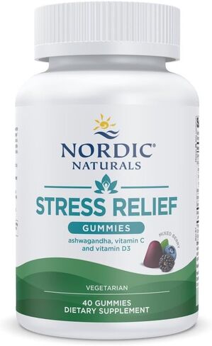 Nordic Naturals Stress Relief Gummies, Mixed Berry, 40 Gummy Supplements, Supports Daily Mood and Immune System Health, Non-GMO, Vegetarian, 20 Servings in Kuwait