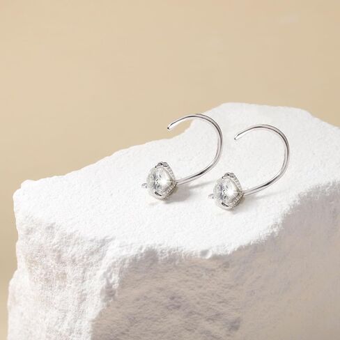 Moissanite Hoop Earrings for Women - 925 Sterling Silver Moissanite Dragon Claw Earrings Hoop Piercing Hypoallergenic Jewelry Ear Hoop Gift in Kuwait