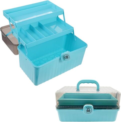 ZLY First Aid Box, 3-Tier First Aid Box Empty, 11.4 Inch Accessory Storage Box with Handle, Craft Box for Storing Accessory First Aid Supplies, Crafts, Sewing Tools, Art Supplies, and Accessories Etc in Kuwait
