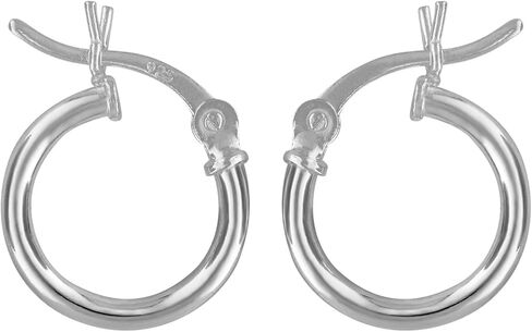925 Sterling Silver Extra Small Hoop Earrings for Women, 2 x 12mm Sterling Silver Earrings with Simple Elegant Design, Includes Jewelry Box and Pouch in Saudi Arabia