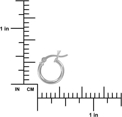 925 Sterling Silver Extra Small Hoop Earrings for Women, 2 x 12mm Sterling Silver Earrings with Simple Elegant Design, Includes Jewelry Box and Pouch in Saudi Arabia