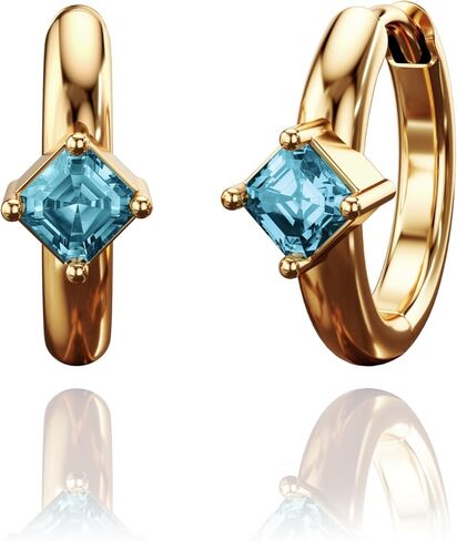 CAITLYNMINIMALIST Hypoallergenic 18K Gold-Plated Sterling Silver Birthstone Huggie Mini Cartilage & Stacking Hoop Earrings – Gift for Women in Kuwait