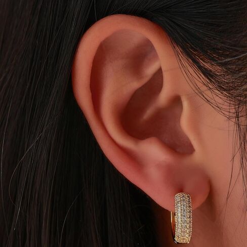 3 Pairs Gold Chunky Hoop Earrings Set for Women, 14K Gold Plated Hoop Earrings, Hypoallergenic Trendy Gold Earrings Set in Saudi Arabia