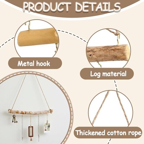 4 Pcs 15 Inch Driftwood Wall Hanging Jewelry Hanger Hanging Branch Decor Natural Driftwood Decorative Farmhouse Vintage Wooden Hook Handcrafted Natural Drift Wood Pieces for Crafts Jewelry Organizers in Saudi Arabia