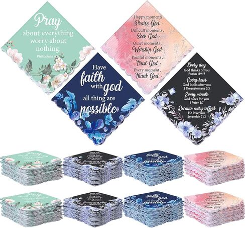 60/40/20 Pcs Christian Handkerchiefs for Women Ladies Prayer Cloth Christian Gift for Church Mothers Day Gifts Bulk in Saudi Arabia