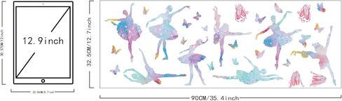 SUPERDANT 8 Styles Ballet Wall Sticker Ballerina Wall Decor Dancing Ballerinas Dancing Girl Decals Sticker Butterfly Vinyl Art Room Decor Girls Bedroom Decals Nursery Living Room Decoration in Saudi Arabia
