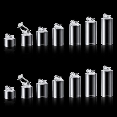 14 Pack Acrylic Ring Display Holder Clear Acrylic Cylinder Ring Display Organizer for Wedding Engagement Rings Organizer Sturdy Solid Showcase in Kuwait