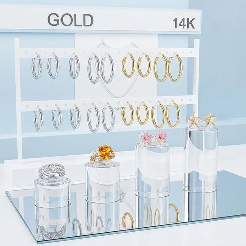 14 Pack Acrylic Ring Display Holder Clear Acrylic Cylinder Ring Display Organizer for Wedding Engagement Rings Organizer Sturdy Solid Showcase in Kuwait