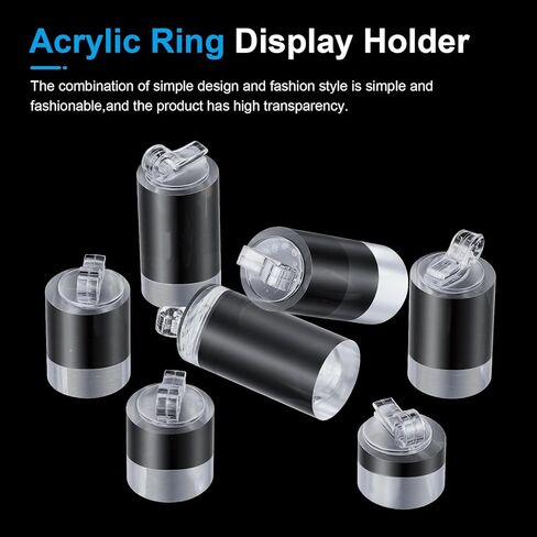 14 Pack Acrylic Ring Display Holder Clear Acrylic Cylinder Ring Display Organizer for Wedding Engagement Rings Organizer Sturdy Solid Showcase in Kuwait