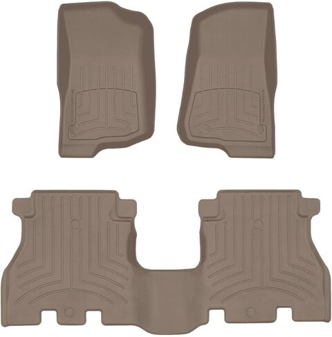 WeatherTech FloorLiner HP Custom Fit Floor Mats for Jeep Wrangler 4-Door, Wrangler Unlimited 4-Door, Wrangler 4-Door Rubicon 392-1st & 2nd Row (441313-1-2IM), Black in Saudi Arabia