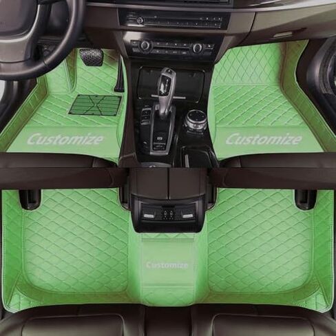 Custom Personalized Floor Mats for Cars，Luxury Full Coverage All Car Floor Mats，Anti-Slip Leather Car Mat Set ，Custom Floor Mats for 99% of Cars, Trucks & SUVs (Edge Purple, Black, Beige) in Saudi Arabia