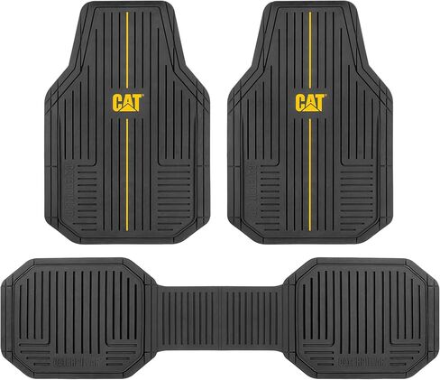 CAT® VulcanCore Heavy-Duty 4 Piece Floor Mats for Cars, Trucks & SUVs, Trim-to-Fit All-Weather Rubber Car Mats Full Set, Waterproof Interior Accessories, Car Rug Protection & Automotive Floor Liners in Saudi Arabia
