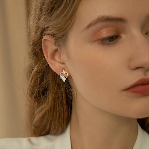 أقراط من الفضة الإسترليني بدرجتين من اللون على شكل قلب مطبوع عليها مخالب للنساء، مكعب زركونيا متلألئ خفيف الوزن من تشيكوسلوفاكيا للحيوانات الأليفة والجرو والكلب والقطط، حلق حيوان لطيف هدية عصرية لحبيبتها للحيوانات الأليفة وحفيدتها in Kuwait