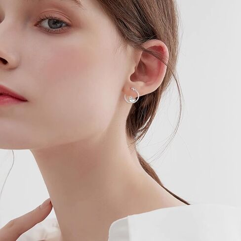 Duck Hoop Earrings 925 Sterling Silver Cute Animal Hoop Earrings Duck Gifts Jewelry for Women in Kuwait