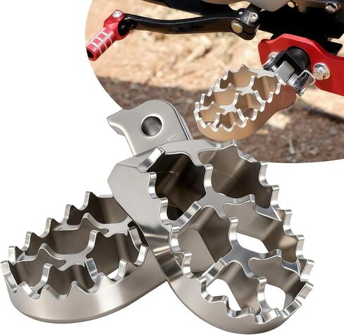 أوتاد قدم الدراجة الترابية 304 من الفولاذ المقاوم للصدأ مسند قدم عالمي لـ CRF CR XR YZ TTR KX KLX PW 50 70 80 100 110 125 200 50cc-250cc Pit Bike in Kuwait