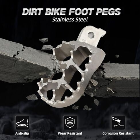 أوتاد قدم الدراجة الترابية 304 من الفولاذ المقاوم للصدأ مسند قدم عالمي لـ CRF CR XR YZ TTR KX KLX PW 50 70 80 100 110 125 200 50cc-250cc Pit Bike in Kuwait