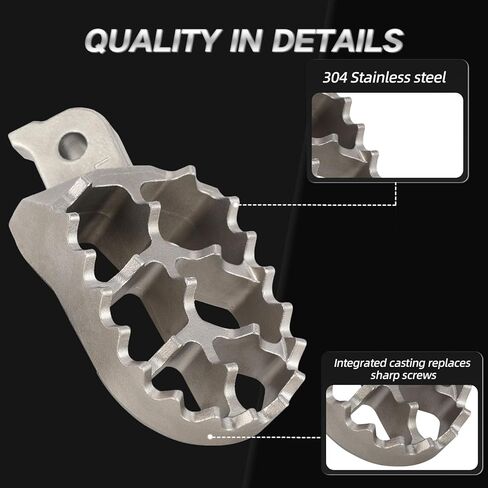 أوتاد قدم الدراجة الترابية 304 من الفولاذ المقاوم للصدأ مسند قدم عالمي لـ CRF CR XR YZ TTR KX KLX PW 50 70 80 100 110 125 200 50cc-250cc Pit Bike in Kuwait