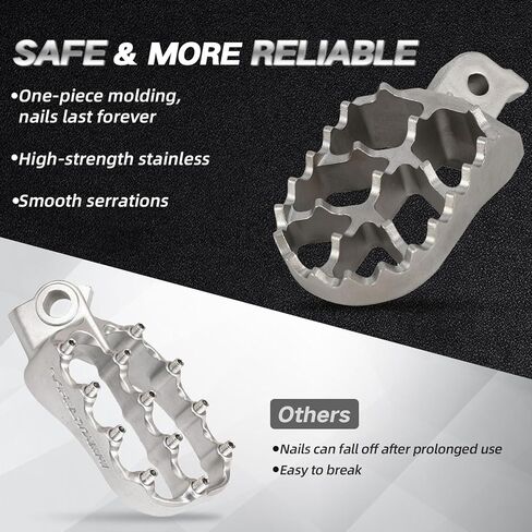 أوتاد قدم الدراجة الترابية 304 من الفولاذ المقاوم للصدأ مسند قدم عالمي لـ CRF CR XR YZ TTR KX KLX PW 50 70 80 100 110 125 200 50cc-250cc Pit Bike in Kuwait