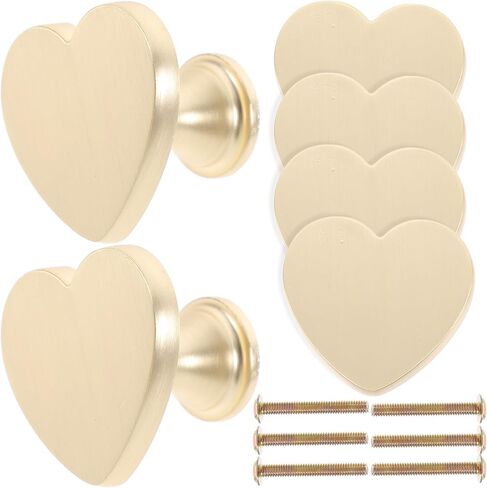 6pcs Heart-Shaped Wardrobe Door Handles Zinc Alloy Drawer Pulls Cartoon Colorful Room Cabinet Knobs Furniture Handles for Furniture in Saudi Arabia