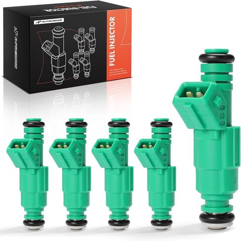 A-Premium Fuel Injectors Compatible with Volvo S60 2003-2007 C70 2004 V70 2004-2007 2.4L 2.5L, Gas, Set of 5, Replace# 92021000 in Saudi Arabia