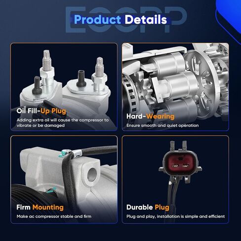 ضاغط التيار المتردد ECCPP 2006-2008 لضاغط التيار المتردد Jeep Commander 4.7L 5.7L مع التبريد السريع للقابض in Saudi Arabia