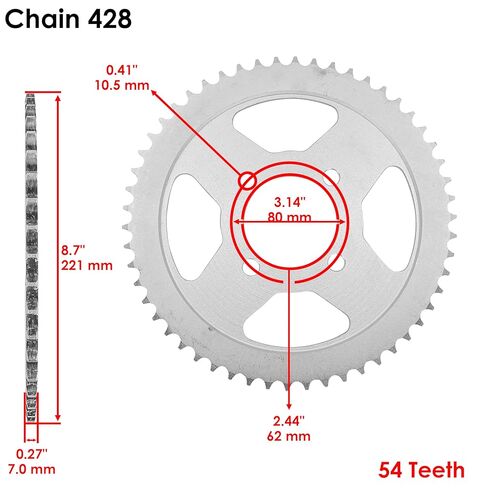 مجموعة سلسلة محرك كالتريك وعجلات مسننة متوافقة مع Yamaha TT-R125L TT-R125LE 2002-2020 in Saudi Arabia