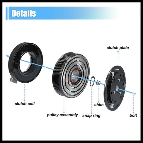 AC Compressor Clutch Set Replace for Ford F-150 1997-2006 A/C Clutch Repair Assembly Durable Material in Saudi Arabia