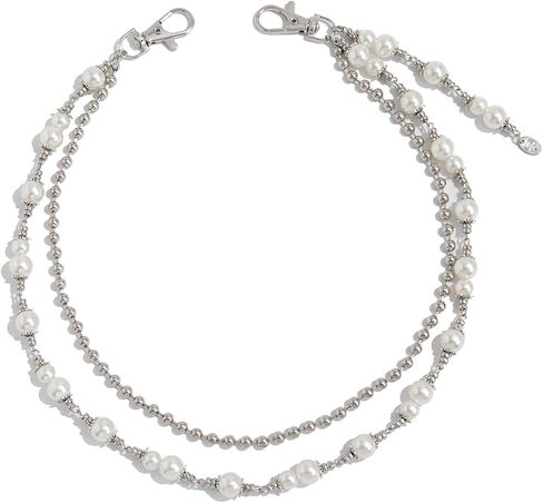 Gothic Bead Hip Hop Pants Chain for Men,Punk Pants Chain Belt Chain Wallet Chain Pocket Chain Layered Pearl Bead Keychains Trouser Chain Jeans Chain for Women Men in Kuwait