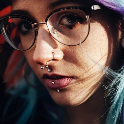 32PCS Lip Piercing Jewelry Set - Lip Rings, Horseshoe Nose Ring for Labret/Snake Bite/Septum, Cartilage Conch Tragus Helix in Kuwait