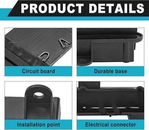 HVAC Heater Blower Motor Resistor, Compatible with Jp KJ Series Liberty 2002-2007, TJ Series Wrangler 2002-2006 Left Hand Drive, Replace OE #5139719AA & 5066552AA in Kuwait