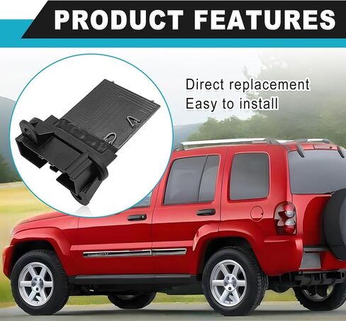 HVAC Heater Blower Motor Resistor, Compatible with Jp KJ Series Liberty 2002-2007, TJ Series Wrangler 2002-2006 Left Hand Drive, Replace OE #5139719AA & 5066552AA in Kuwait