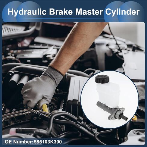 Brake Master Cylinder Reservoir No.585103K300 for Hyundai Sonata 2006-2010 Hydraulic Master Cylinder Silver Tone White Aluminum Alloy Plastic 1 Pc in Saudi Arabia