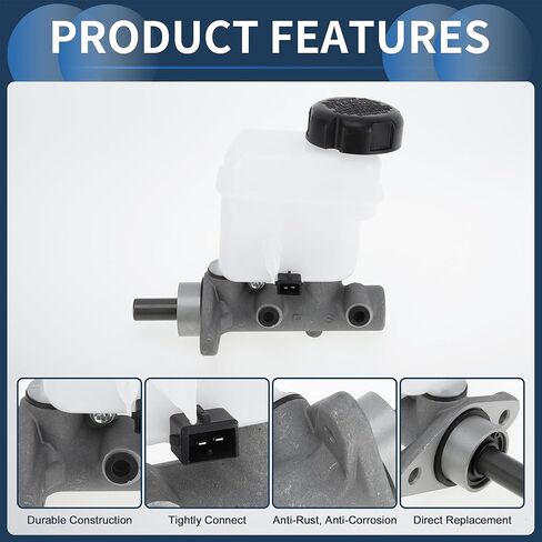 Brake Master Cylinder Reservoir No.585103K300 for Hyundai Sonata 2006-2010 Hydraulic Master Cylinder Silver Tone White Aluminum Alloy Plastic 1 Pc in Saudi Arabia