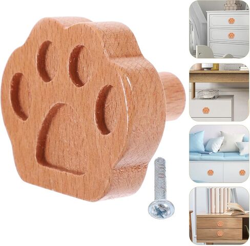 Solid Beech Wood Drawer Pull Knobs for ’s Room Dresser Wardrobe Cabinet Handles Animal Shape Furniture Hardware with Screws in Kuwait