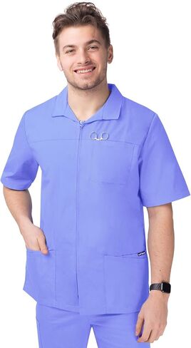 Sivvan Scrubs للرجال - سترة بأكمام قصيرة بسحاب in Kuwait