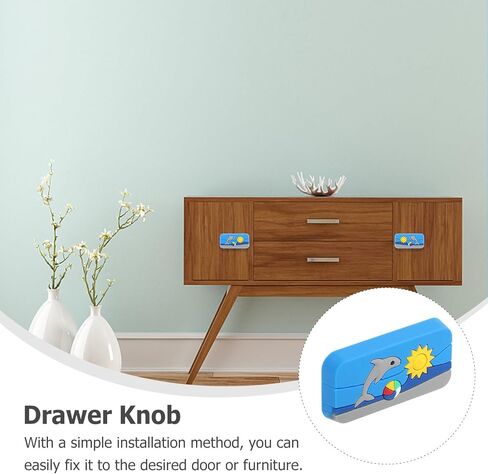 BESTYASH 4pcs Cartoon Printed Rubber Cabinet Pull Handles, Single-Hole ’ Drawer Knobs for Cupboards and Wardrobe Doors, Soft Colorful Home Cabinet Hardware for Room in Kuwait