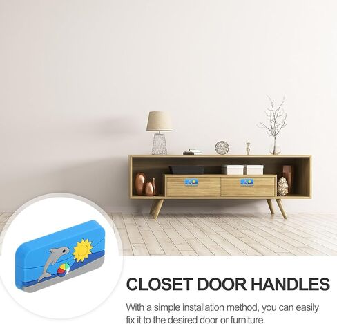 BESTYASH 4pcs Cartoon Printed Rubber Cabinet Pull Handles, Single-Hole ’ Drawer Knobs for Cupboards and Wardrobe Doors, Soft Colorful Home Cabinet Hardware for Room in Kuwait