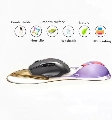 لوحة ماوس ثلاثية الأبعاد Oppai Mousepad مع مسند معصم من الجل الناعم Anime Manga Gaming Boob Pad مضادة للانزلاق (Namii 7) in Kuwait