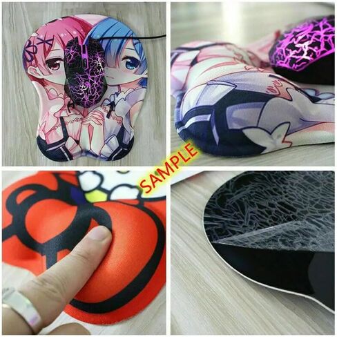 لوحة ماوس ثلاثية الأبعاد Oppai Mousepad مع مسند معصم من الجل الناعم Anime Manga Gaming Boob Pad مضادة للانزلاق (Namii 7) in Kuwait