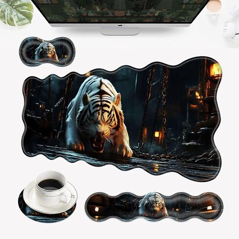 Desk Mat, Mouse Pad with Wrist Rest, 4-in-1 Large Mouse Pads for Desk, Ergonomic Mouse Pad and Keyboard Wrist Rest Gaming Keyboard Mat for Office,Sunflower and Butterflies in Saudi Arabia