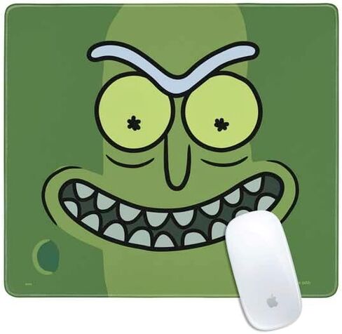 Skinit Small Gaming Mouse Pad - Officially Licensed Pickle Rick Design with Stitched Edges, Waterproof, Non-Slip Rubber Base, Desk Mat for Keyboard & Mouse, 12.6" x 11" inches in Saudi Arabia