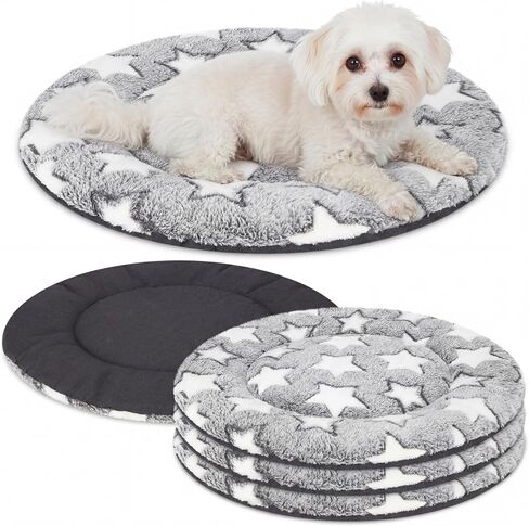 4 Pcs Dog Bed Mat Crate Pad Reversible Mat Machine Washable Bed Star Pet Sleeping Kennel Pad for Crate for Small, Medium, Large Dog(18 x 24 x 1.6 Inch,Gray) in Kuwait
