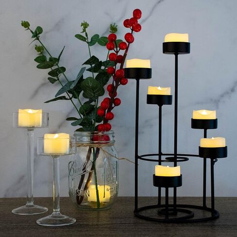 CANDLE IDEA 24 PCS LED Flameless Flickering Tea Lights Votive Candle Battery Operated/Electric Flicker LED Tealight Bulk Fake Candles for Halloween Christmas Wedding Party Decorations (Warm White) in Saudi Arabia
